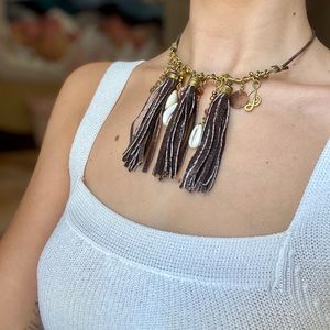Handmade Leather Statement Necklace